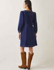 Katlyn Zip Denim Mini Dress, Blue (MID AUTHENTIC BLUE), large