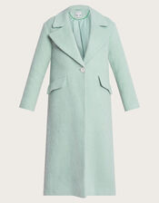 Jenny Brushed Wool Smart Coat with Recycled Polyester, Green (MINT), large