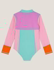 Colourblock UPF50+ Long Sleeve Swimsuit, Multi (MULTI), large