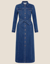 Lola Denim Midi Shirt Dress, Blue (DENIM BLUE), large