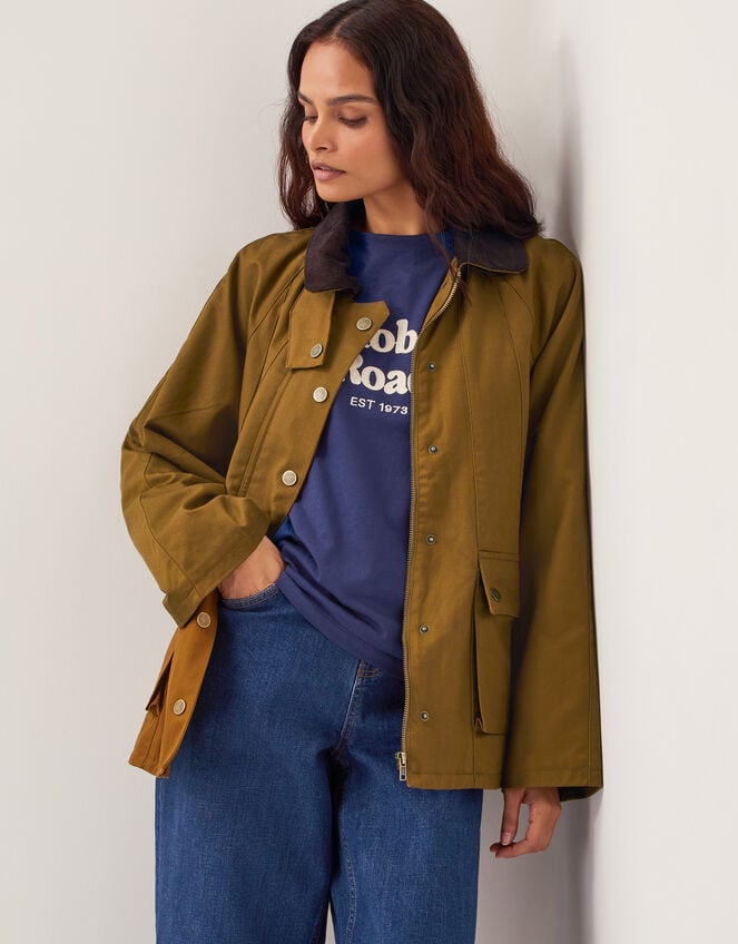 Rosie Corduroy Collar Barn Jacket, Gold (GOLD), large