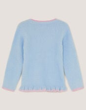 Embellished Butterfly Fluffy Jumper, Blue (BLUE), large