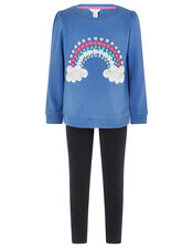 Rainbow Sweat Set with Organic Cotton, Blue (BLUE), large