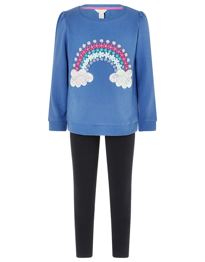 Rainbow Sweat Set with Organic Cotton, Blue (BLUE), large