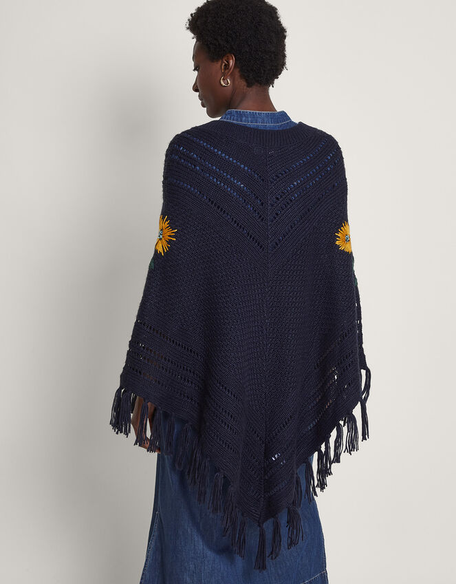Pia Upcycled Embroidered Poncho, , large