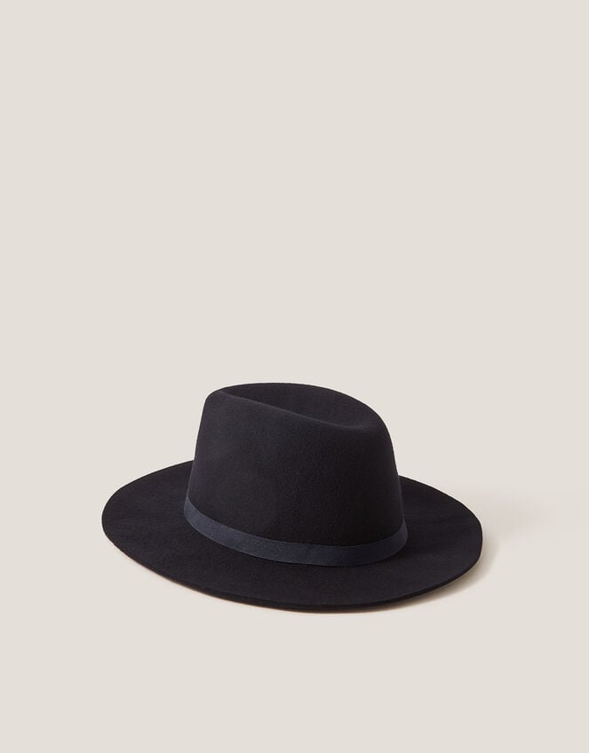 Drew Wool Fedora Hat, Blue (NAVY), large