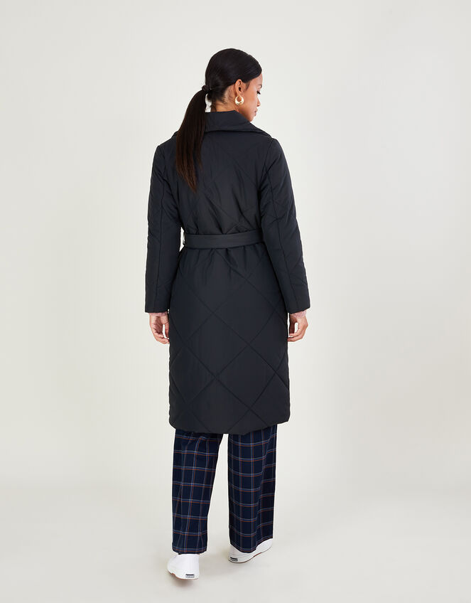 Piper Padded Shawl Collar Coat in Recycled Polyester, Blue (MIDNIGHT), large