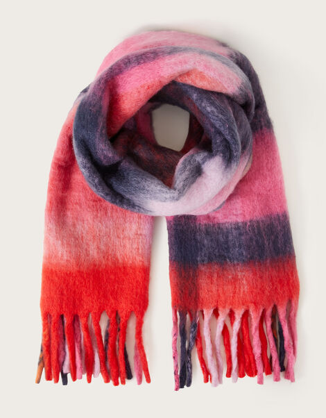 Tassel Check Scarf in Recycled Polyester, , large