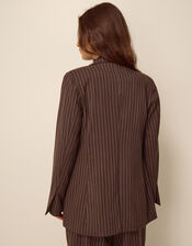 Jen Pinstripe Blazer, Brown (CHOCOLATE), large