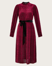 Bria Burnout Midi Dress, Red (RED), large