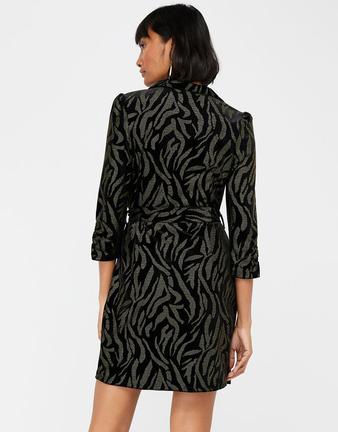 Nadia Nailhead Velvet Blazer Dress, Black (BLACK), large