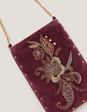 Lily Embroidered Phone Bag, , large