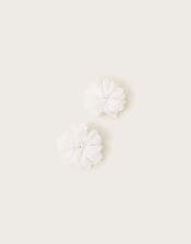 Rosette Bridesmaid Hair Clips Set of Two, , large