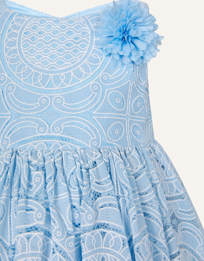 Baby Ottilie Pom-Pom Flower Dress, Blue (BLUE), large