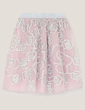 Rose Tinsel Tulle Skirt, Pink (PINK), large