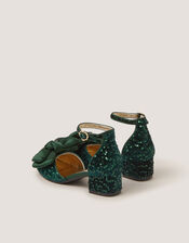 Sequin Bow Velvet Two Part Heels, Green (GREEN), large