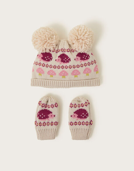 Baby Hedgehog Beanie Hat and Mittens Set, Multi (MULTI), large