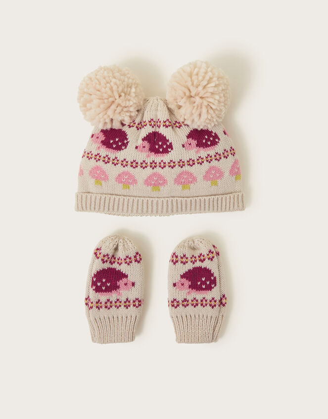 Baby Hedgehog Beanie Hat and Mittens Set, Multi (MULTI), large