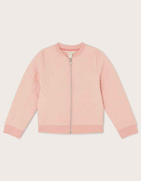 Quilted Butterfly Bomber Jacket, Pink (PINK), large