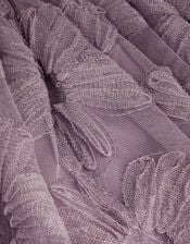 Textured Short Sleeve Sequin Flower Dress, Purple (LILAC), large