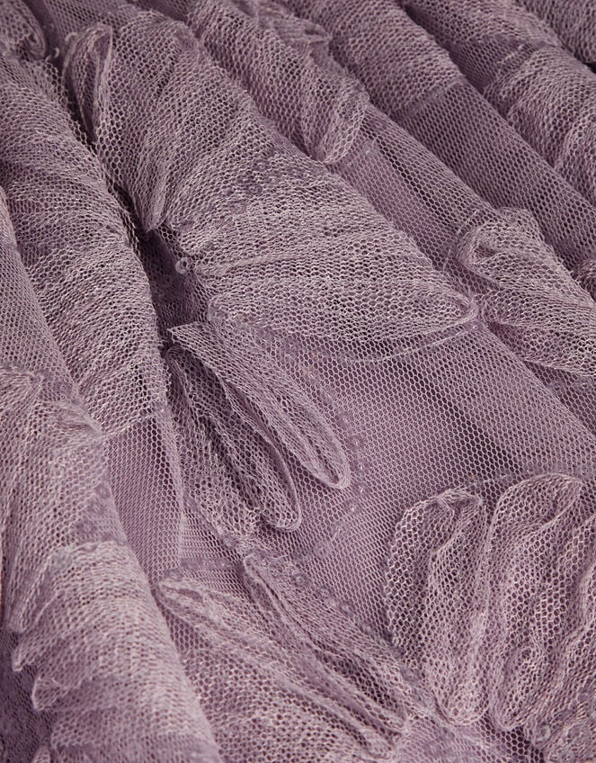Textured Short Sleeve Sequin Flower Dress, Purple (LILAC), large