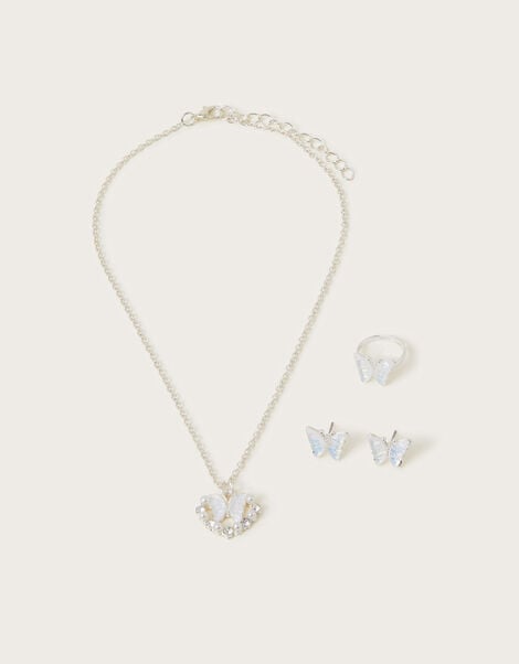 Butterfly Heart Jewellery Set, Ivory (IVORY), large