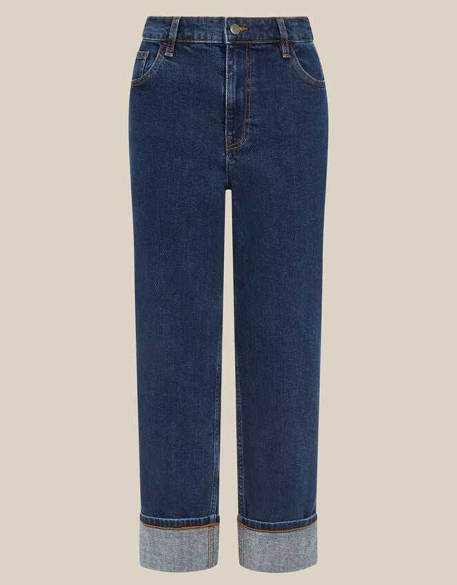 Tabitha Turn Up Jeans, Blue (MID AUTHENTIC BLUE), large