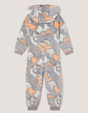 Glow In The Dark Camo Fleece Onesie, Grey (GREY), large