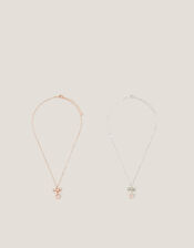 2-Pack Bow Heart Gifting Necklaces, , large