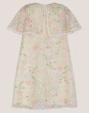 Embroidered Floral Cape Sleeve Dress, Multi (MULTI), large