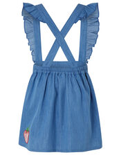 Baby Cherry Pinafore Dress with T-shirt, Blue (BLUE), large