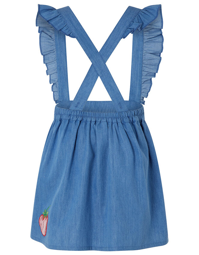 Baby Cherry Pinafore Dress with T-shirt, Blue (BLUE), large