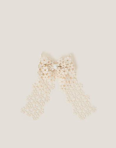 Daisy Lace Bow Hair Clip, , large