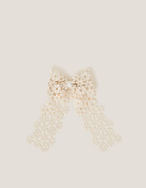 Daisy Lace Bow Hair Clip, , large