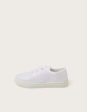 Glitter Pump Trainers, Ivory (IVORY), large