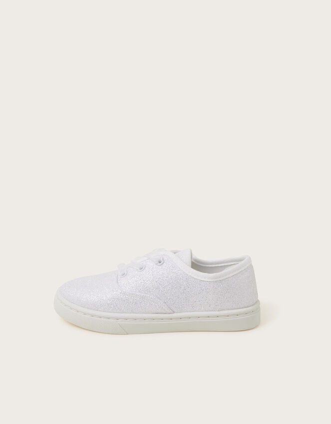 Glitter Pump Trainers, Ivory (IVORY), large