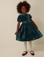 Misty Embellished Velvet Party Dress, Green (GREEN), large