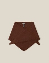 Taya Knitted Triangle Scarf, Cognac (COGNAC), large