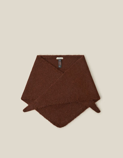 Taya Large Knitted Triangle Scarf, Cognac (COGNAC), large