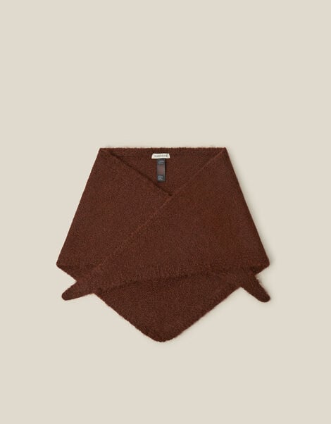 Taya Knitted Triangle Scarf, Cognac (COGNAC), large
