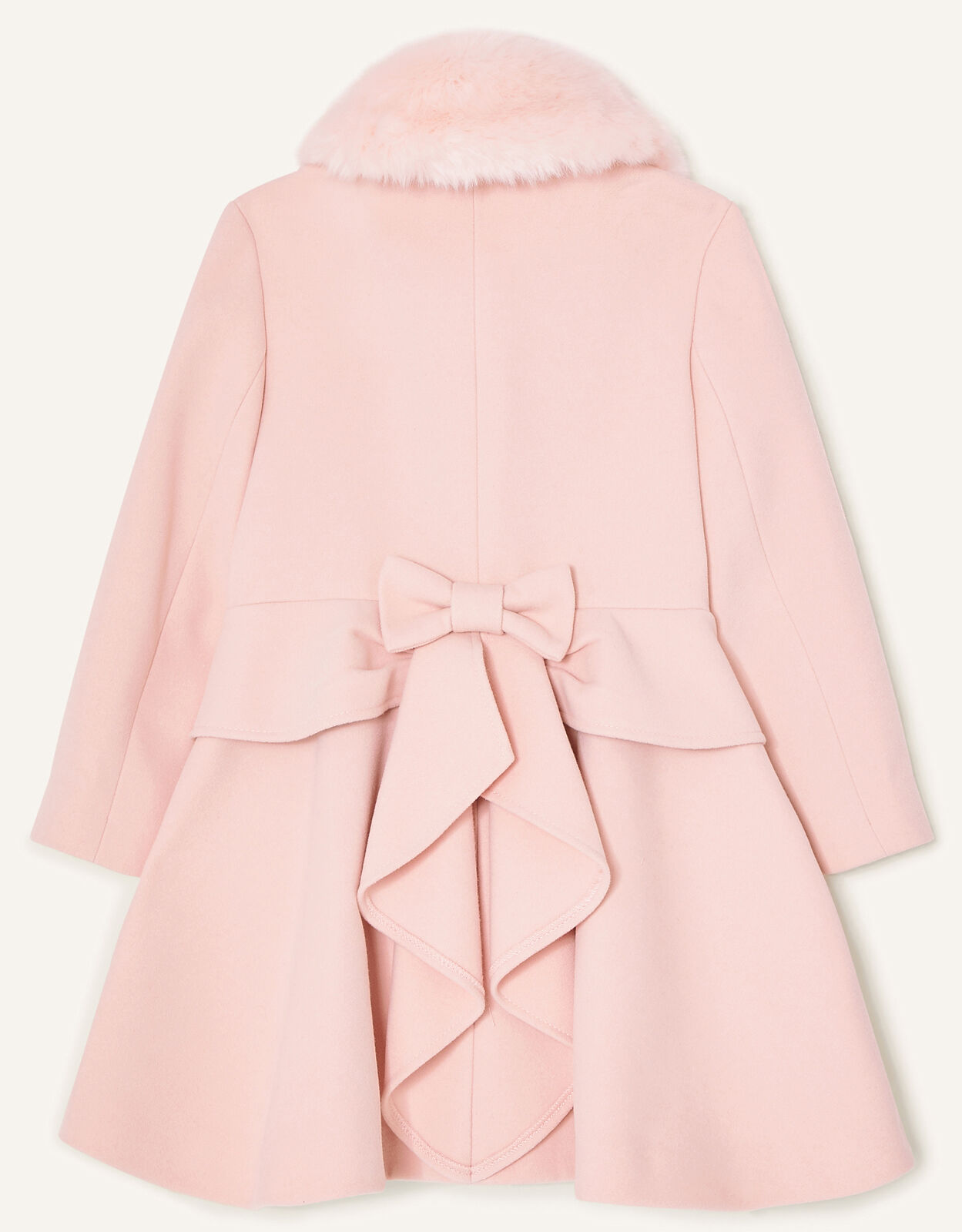 Bustle Back Bow Coat Pink