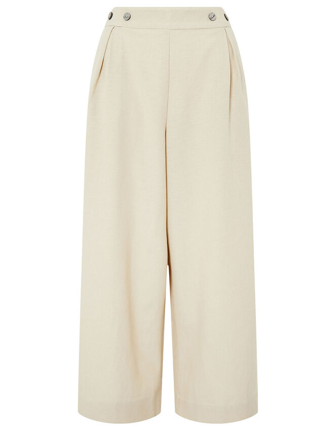 Cropped Trousers in Linen Blend, Natural (NATURAL), large