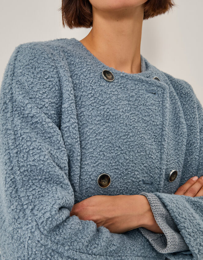 Lily Double Breasted Boucle Coat, Blue (PALE BLUE), large