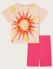 Sun Ray Top and Shorts Set, Pink (PINK), large