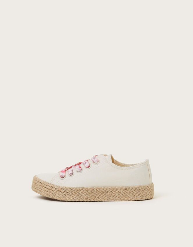 Canvas Espadrille Sneakers, Ivory (IVORY), large