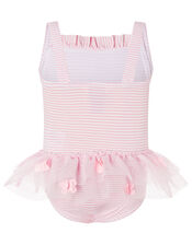 Baby Seersucker Flower Swimsuit , Pink (PINK), large