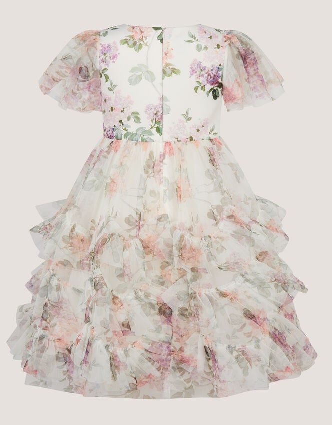 Roma Floral Print Ruffle Party Dress , Multi (MULTI), large