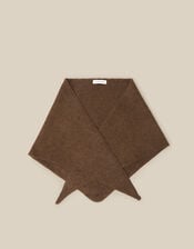 Fae Knitted Triangle Scarf, Brown (CHOCOLATE), large