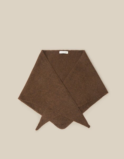 Fae Knitted Triangle Scarf, Brown (CHOCOLATE), large
