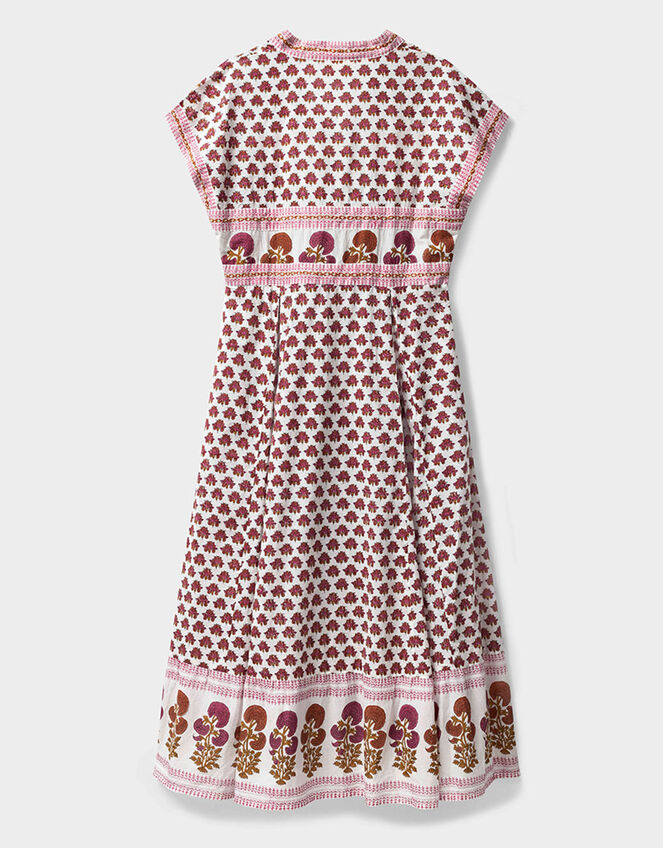 East Karmen Hand Woodblock Cotton Dress, Pink (PINK), large